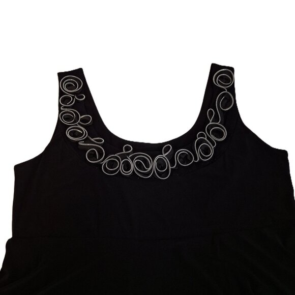 Peplum Top Slimming Ruffle Neckline Empire Style Large Tiana B. Size L - Picture 3 of 11